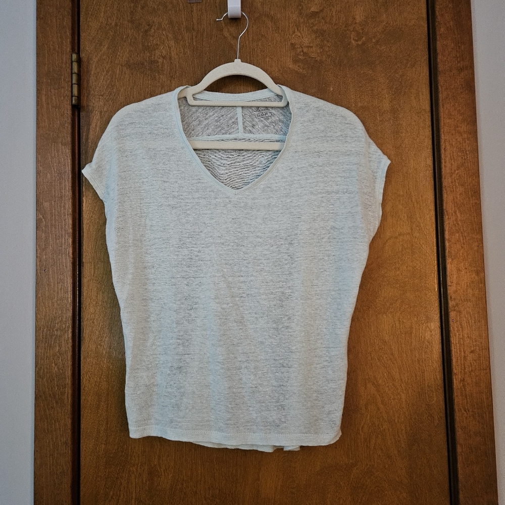 LOFT Petite Short Dolman Sleeve Linen Top